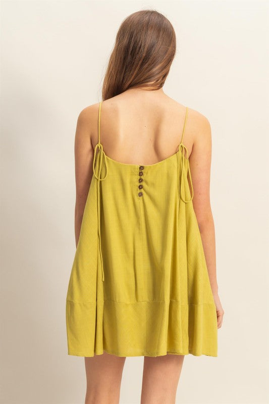 New Summer A-Line Flowy Mini Cami Dress with Pockets For Women –Casual & Chic Spaghetti Strap Dress with Functional Pockets for a Relaxed Summer Look