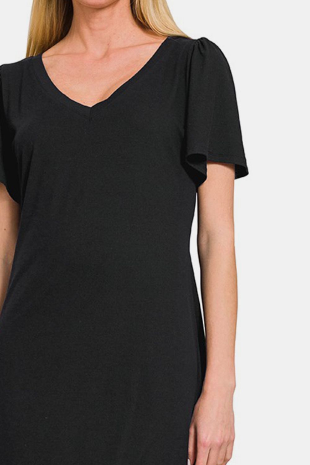 V-Neck Short Sleeve Dress For Women – Timeless V-Neck Dress, Classic Short Sleeve Dress, Chic Casual Dress, Elegant V-Neck Dress, Flattering Short Sleeve Dress, Effortless Wardrobe Essential, Comfortable Everyday Dress