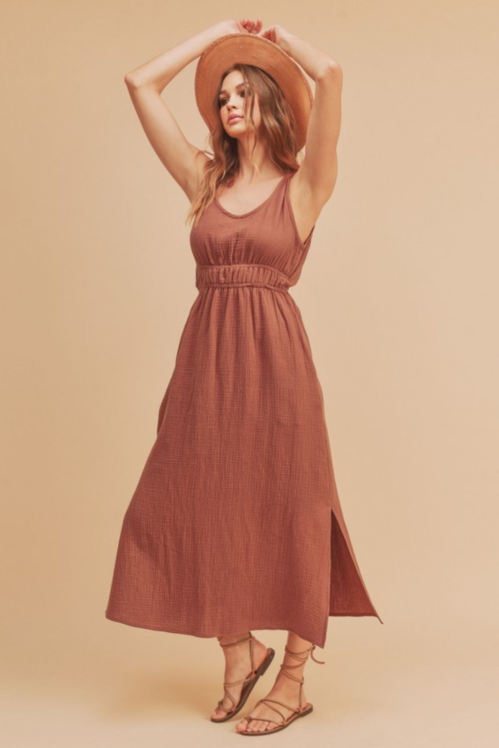 Side Slit Round Neck Sleeveless Tank Dress For Women Versatile, Comfortable & Easy to Style for Any Occasion