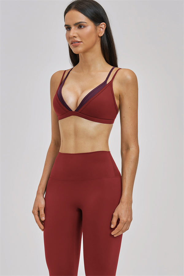 The Seraphine Layered V Sports Bra Leggings 2-Piece Set