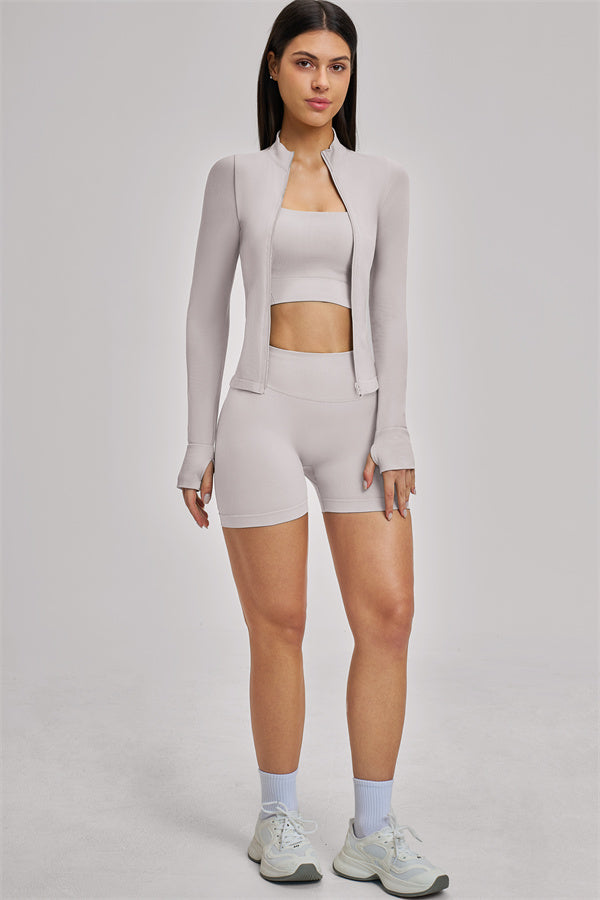 The Vision Jacket Sports Bra Shorts 3-Piece Set