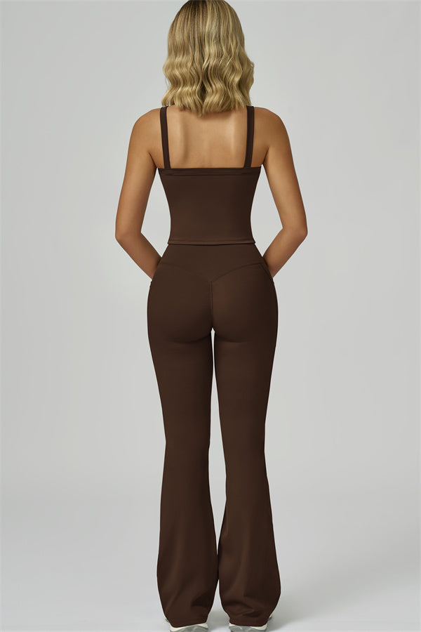 The Flourish Crop Tank Flared Leggings 2-Piece Set