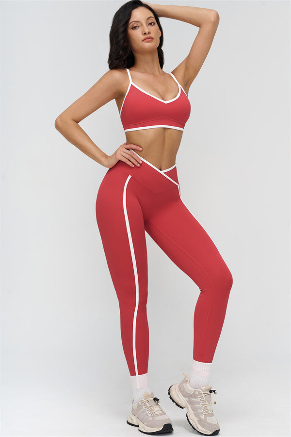 The Crave Contrast Sports Bra Leggings 2-Piece Set
