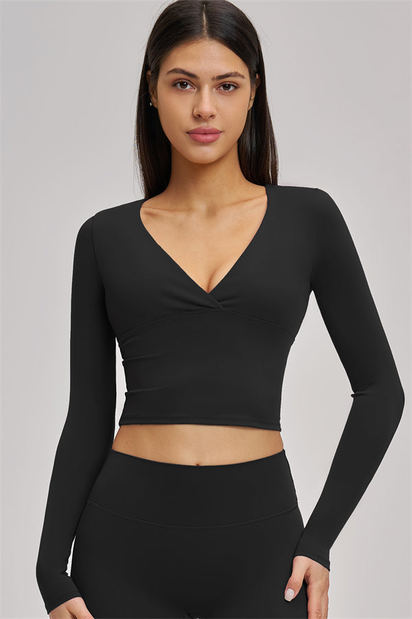 The Swoon Long Sleeve Crop top Flared Leggings 2-Piece Set