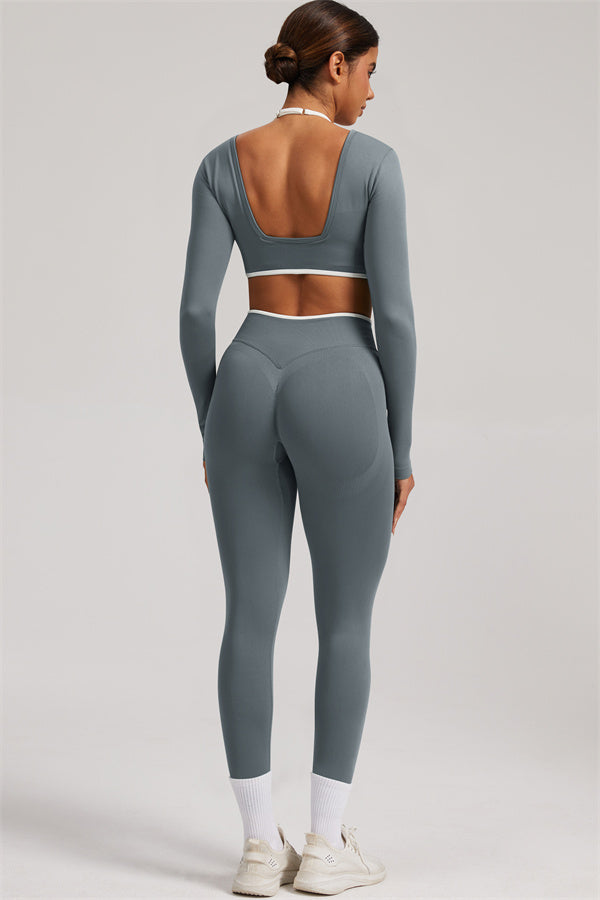 The Elevate Long Sleeve Crop top Leggings 2-Piece Set