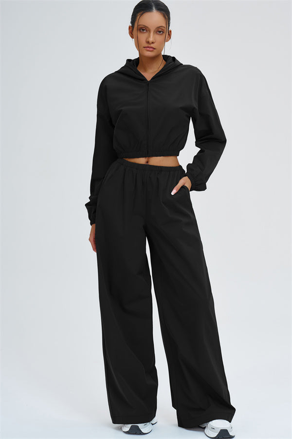 The Svelte UV protection Crop Hoodie Sweatpants 2-Piece Set
