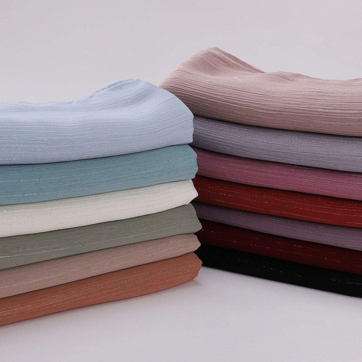 Effortless Grace Scarf Silver Crinkle Chiffon Hijab (MH153)