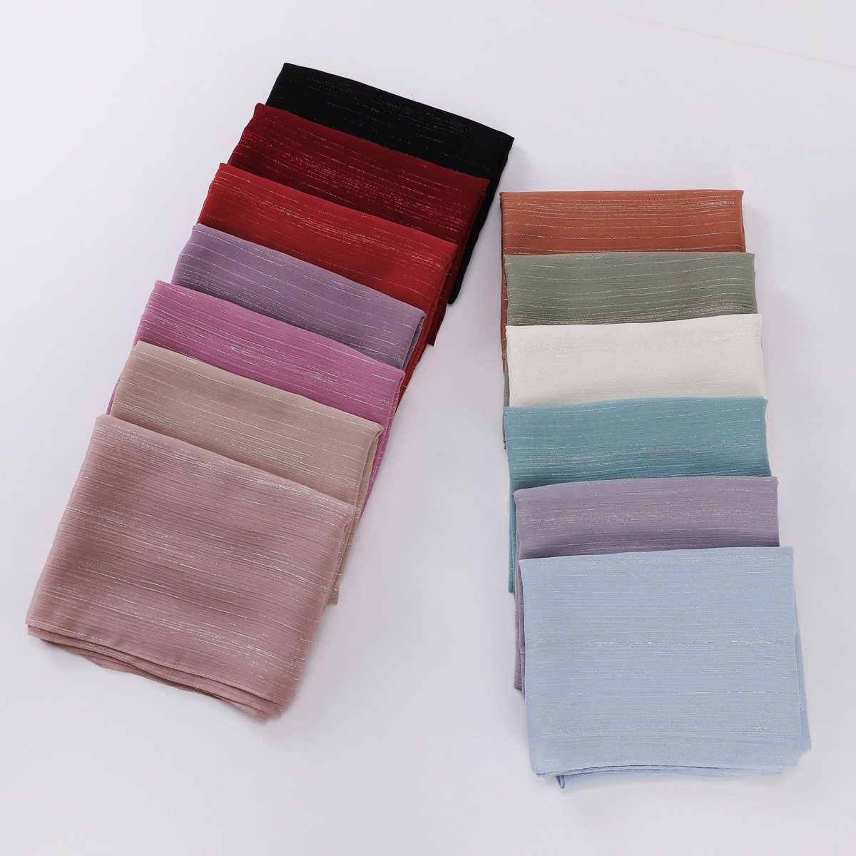 Effortless Grace Scarf Silver Crinkle Chiffon Hijab (MH153)