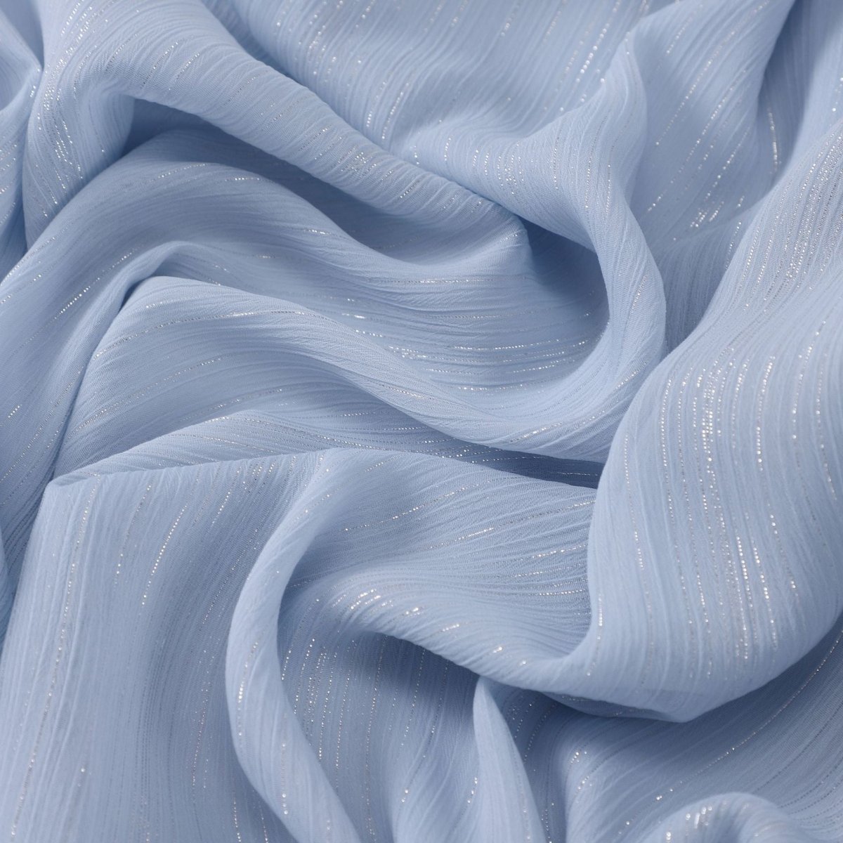 Effortless Grace Scarf Silver Crinkle Chiffon Hijab (MH153)