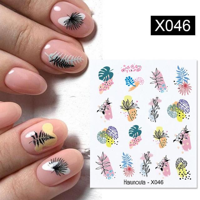 Egg Shell French Lines Water Decals Sticker Geometric Flowers Leaves Bubble Design Slider For Manicuring Nail Art Manicure Lips Nail Art Decorations Slider Nail Art Stickers Decals Nail Art Supplies Valentines Day 3D Self-Adhesive Nail Decorations