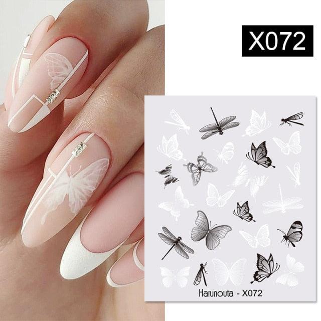 Egg Shell French Lines Water Decals Sticker Geometric Flowers Leaves Bubble Design Slider For Manicuring Nail Art Manicure Lips Nail Art Decorations Slider Nail Art Stickers Decals Nail Art Supplies Valentines Day 3D Self-Adhesive Nail Decorations
