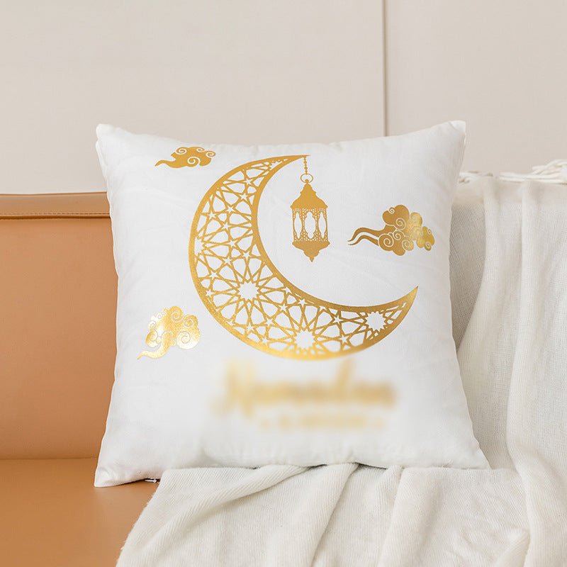Eid Moon Hot Stamped Short Plush Pillow Cover (MR076)