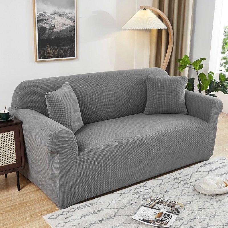 Elastic Waterproof Sofa Cover Plain Color Stretch Sofa Covers for Living Room Slipcover Couch Cover Furniture Protector Sofa Covers Non Slip Sofa Slipcovers with Elastic Hem Living Room Furniture Protector