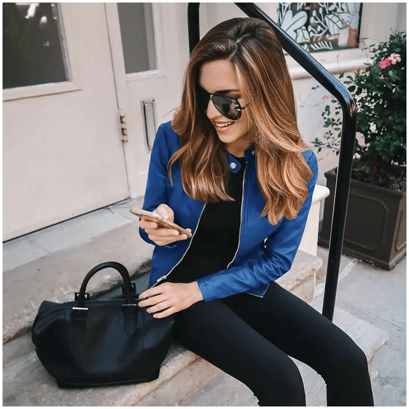 Elegance Autumn And Winter New Solid Color Jacket For Women's PU Leather Warmth Fashion Long-Sleeved Jacket For Women