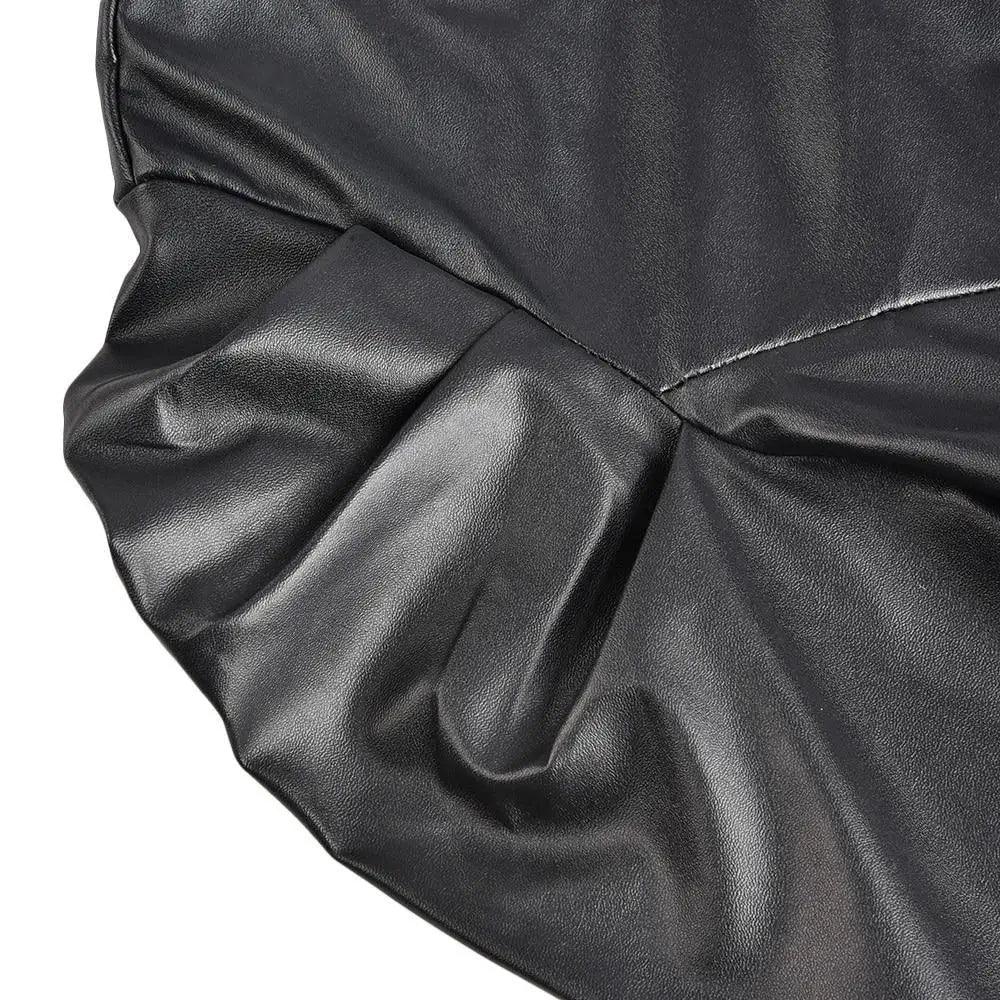 Elegance Autumn And Winter New Solid Color Jacket For Women's PU Leather Warmth Fashion Long-Sleeved Jacket For Women