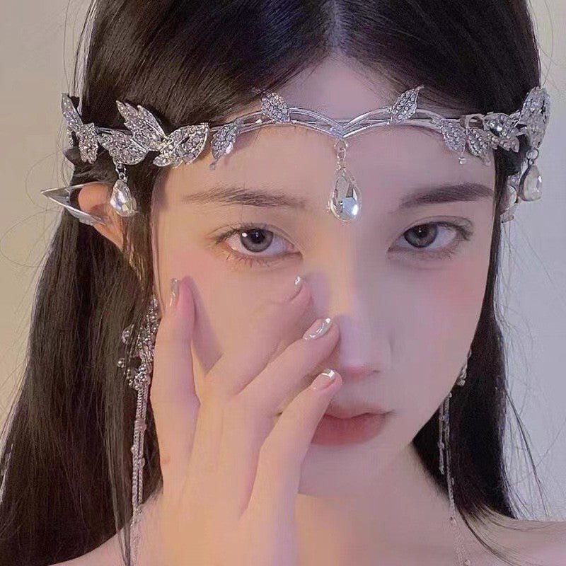 Elegance‌ Crystal Teardrop Hair Jewelry Forehead Accent (MAC335)