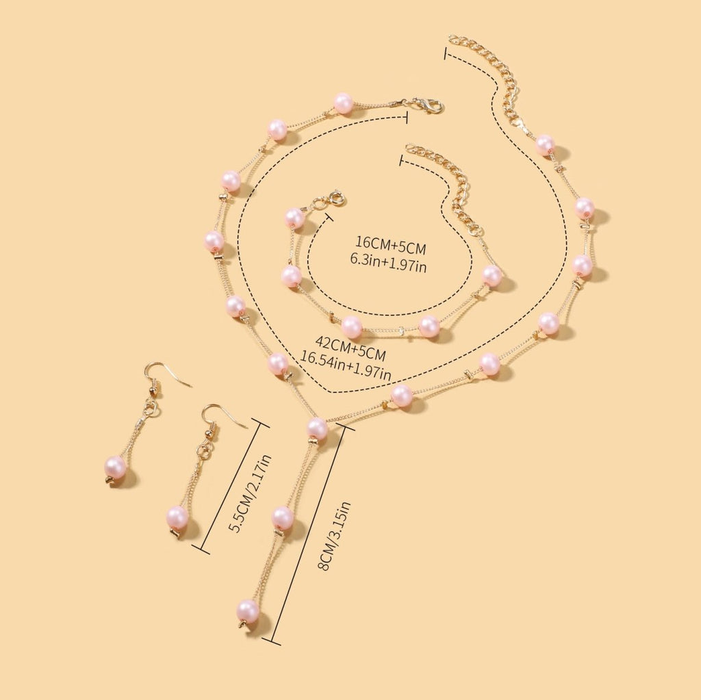 Elegance Pearl Earrings & Necklace Ensemble (MAC313)