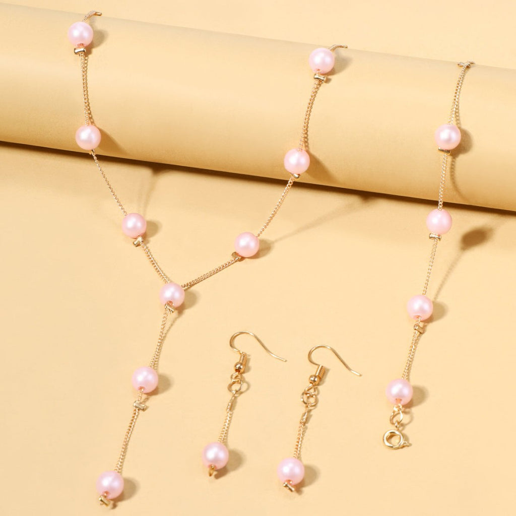Elegance Pearl Earrings & Necklace Ensemble (MAC313)