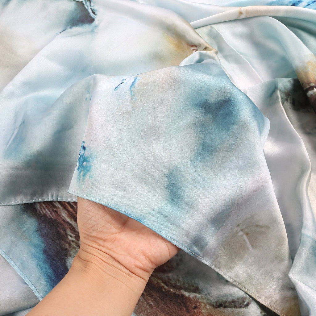 Elegance Satin Marble Print Hijab (MH172)