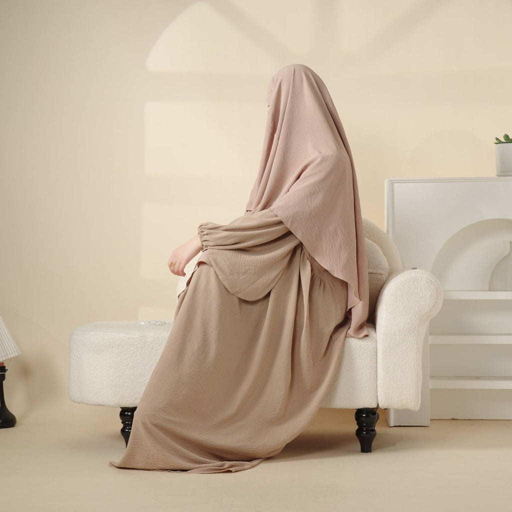Elegant 2-Piece Crepe Abaya & Khimar Set (MK008)