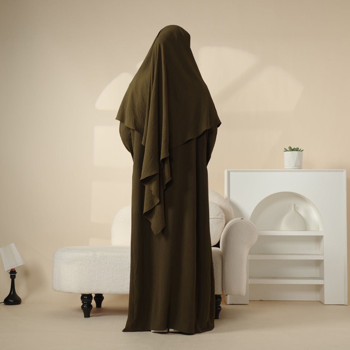 Elegant 2-Piece Crepe Abaya & Khimar Set (MK008)