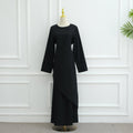 Elegant Asymmetric Top & Maxi Skirt Set | Cotton Linen Two-Piece Outfit (MS184)