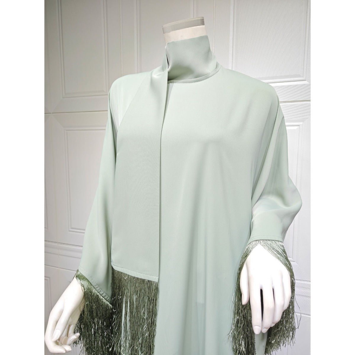 Bat Sleeve Tassel Kaftan | Party Dress with Flowy Fringe Details (MA288)
