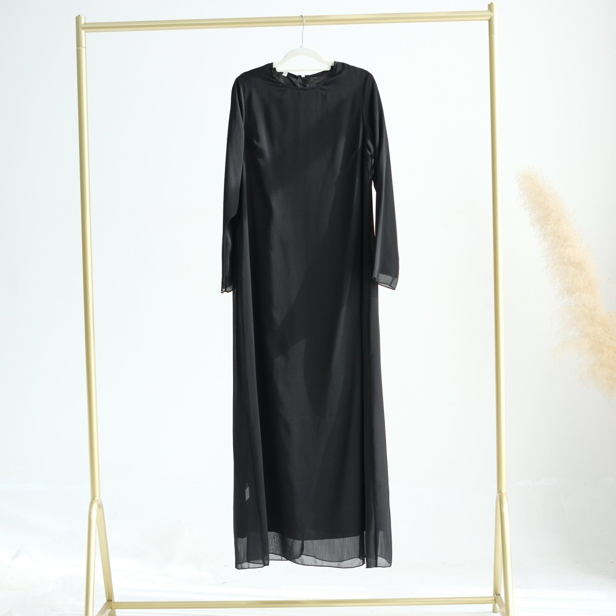 Elegant Chiffon Wrinkle Abaya | Three-Piece Set Modest Muslim Chiffon Abaya (MOA155)