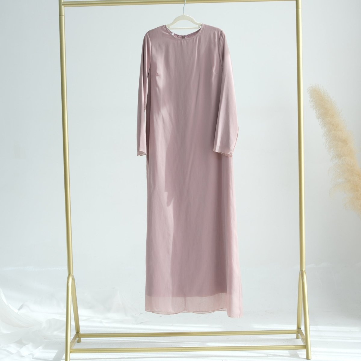 Elegant Chiffon Wrinkle Abaya | Three-Piece Set Modest Muslim Chiffon Abaya (MOA155)