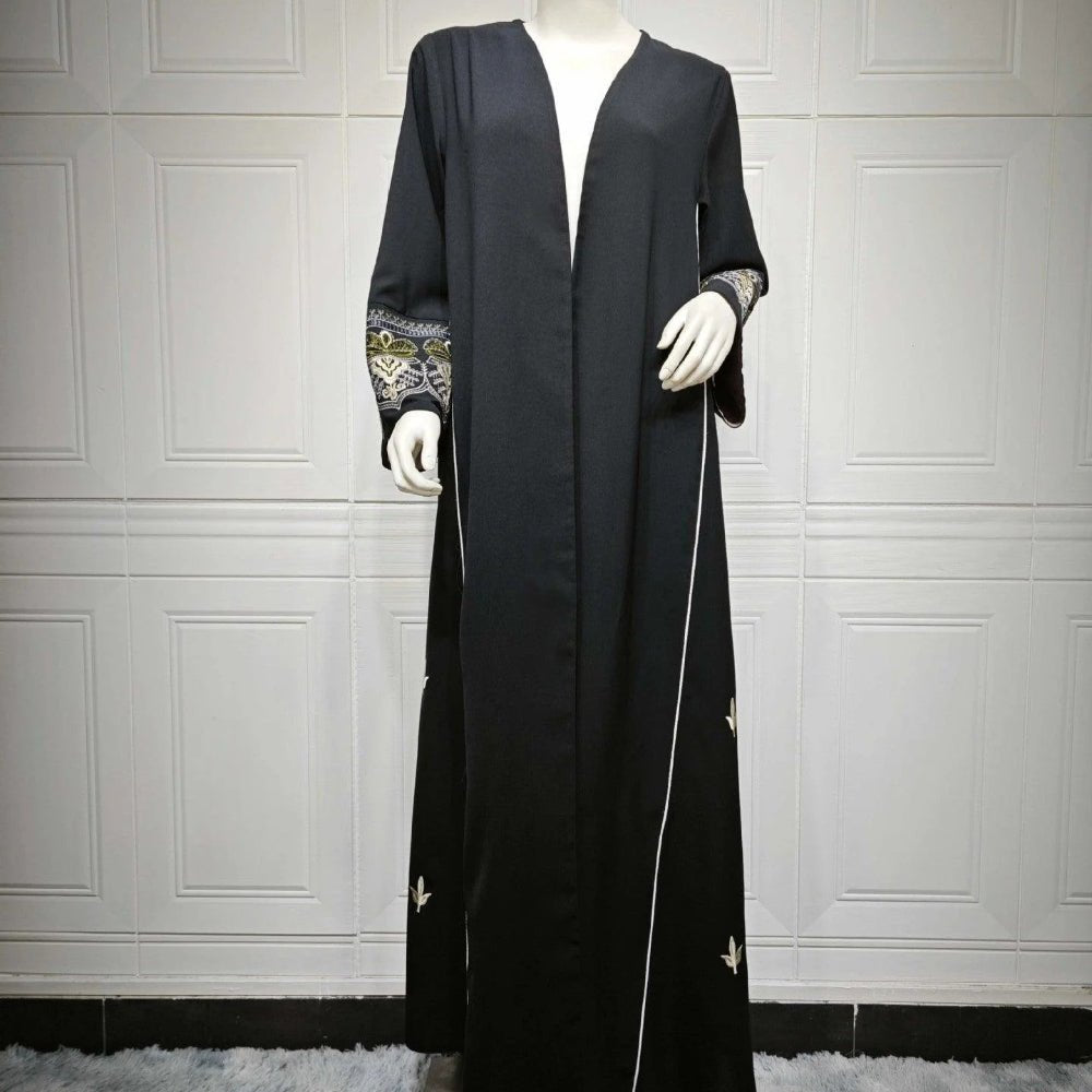Elegant  Embroidered Temperament Open Abaya (MOA062)