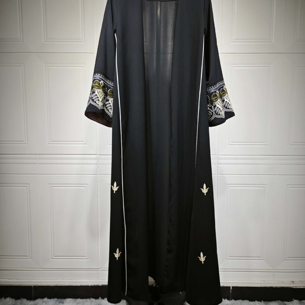 Elegant  Embroidered Temperament Open Abaya (MOA062)