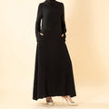 Elegant Flow Crepe Pocket Abaya Dress(MA432)