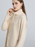 Elegant Half-Turtleneck Knit Sweater with Drawstring | Pullover Style Versatile Top(MS120)