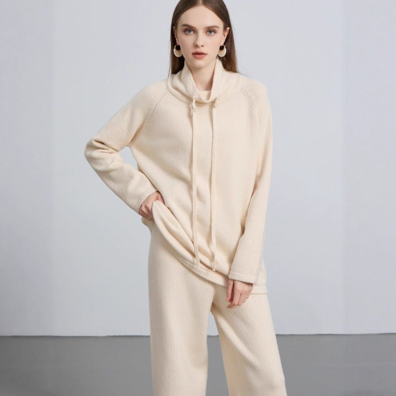 Elegant Half-Turtleneck Knit Sweater with Drawstring | Pullover Style Versatile Top(MS120)