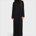 Elegant Half-Turtleneck Pullover Maxi Dress | Loose Fit Solid Color Dress with Hidden Pockets(MA313)