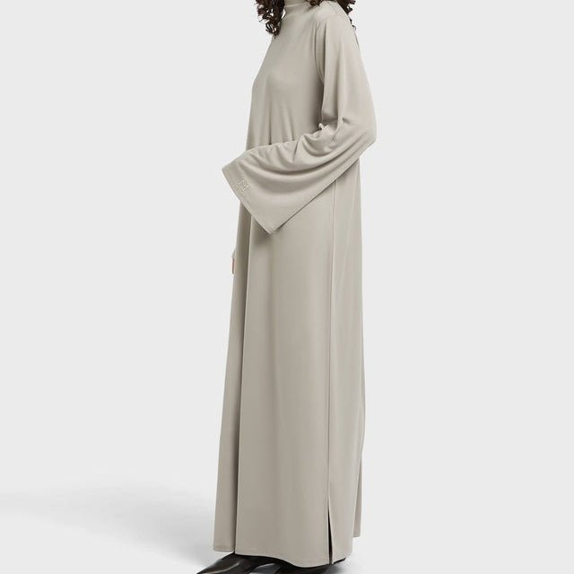 Elegant Half-Turtleneck Pullover Maxi Dress | Loose Fit Solid Color Dress with Hidden Pockets(MA313)