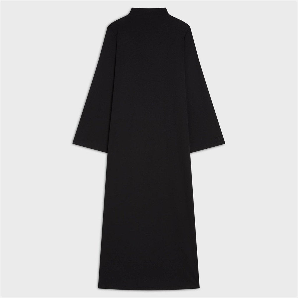 Elegant Half-Turtleneck Pullover Maxi Dress | Loose Fit Solid Color Dress with Hidden Pockets(MA313)