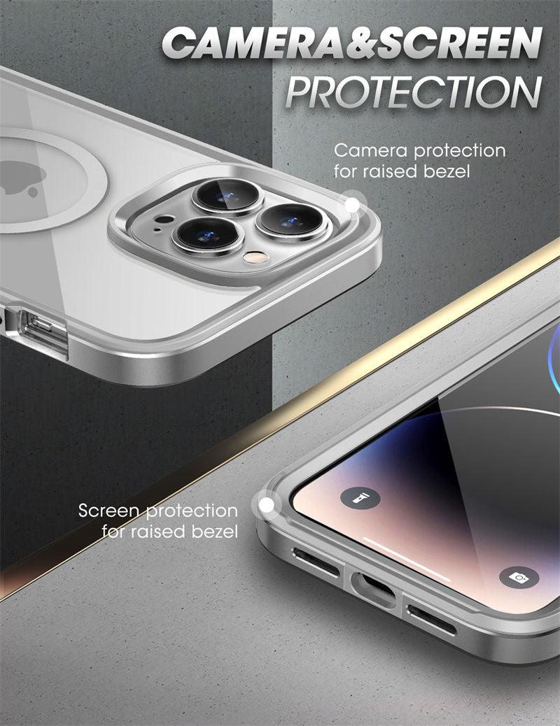 Elegant iPhone 14 Pro Max Case 6.7" Strong Edges Slim Frame Clear Protective Case with Built-in Screen Protector Compatible Shockproof Thin Clear Case Luxury Case For Smartphone