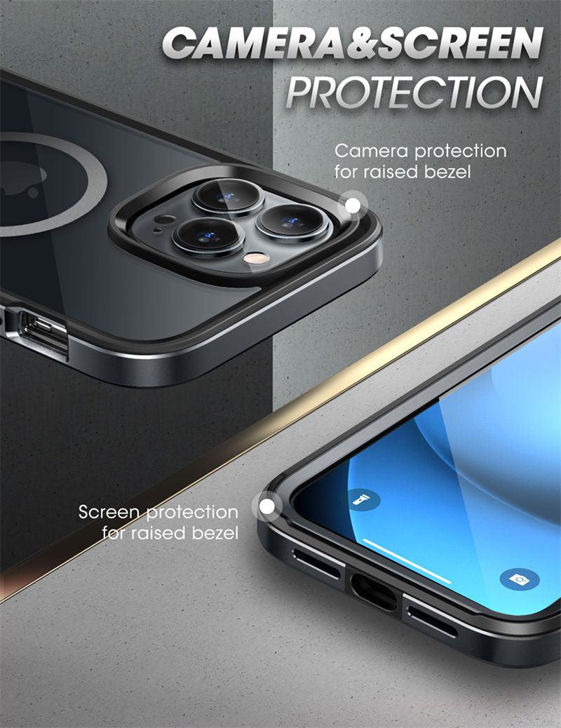 Elegant iPhone 14 Pro Max Case 6.7" Strong Edges Slim Frame Clear Protective Case with Built-in Screen Protector Compatible Shockproof Thin Clear Case Luxury Case For Smartphone