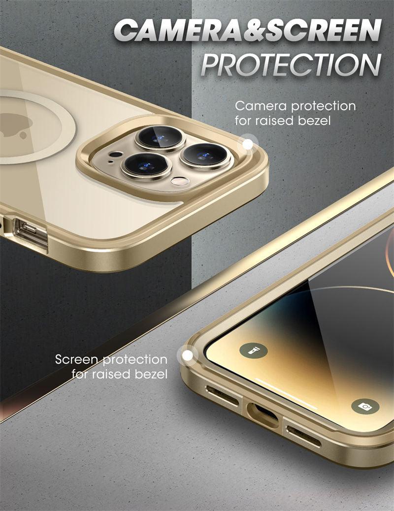 Elegant iPhone 14 Pro Max Case 6.7" Strong Edges Slim Frame Clear Protective Case with Built-in Screen Protector Compatible Shockproof Thin Clear Case Luxury Case For Smartphone