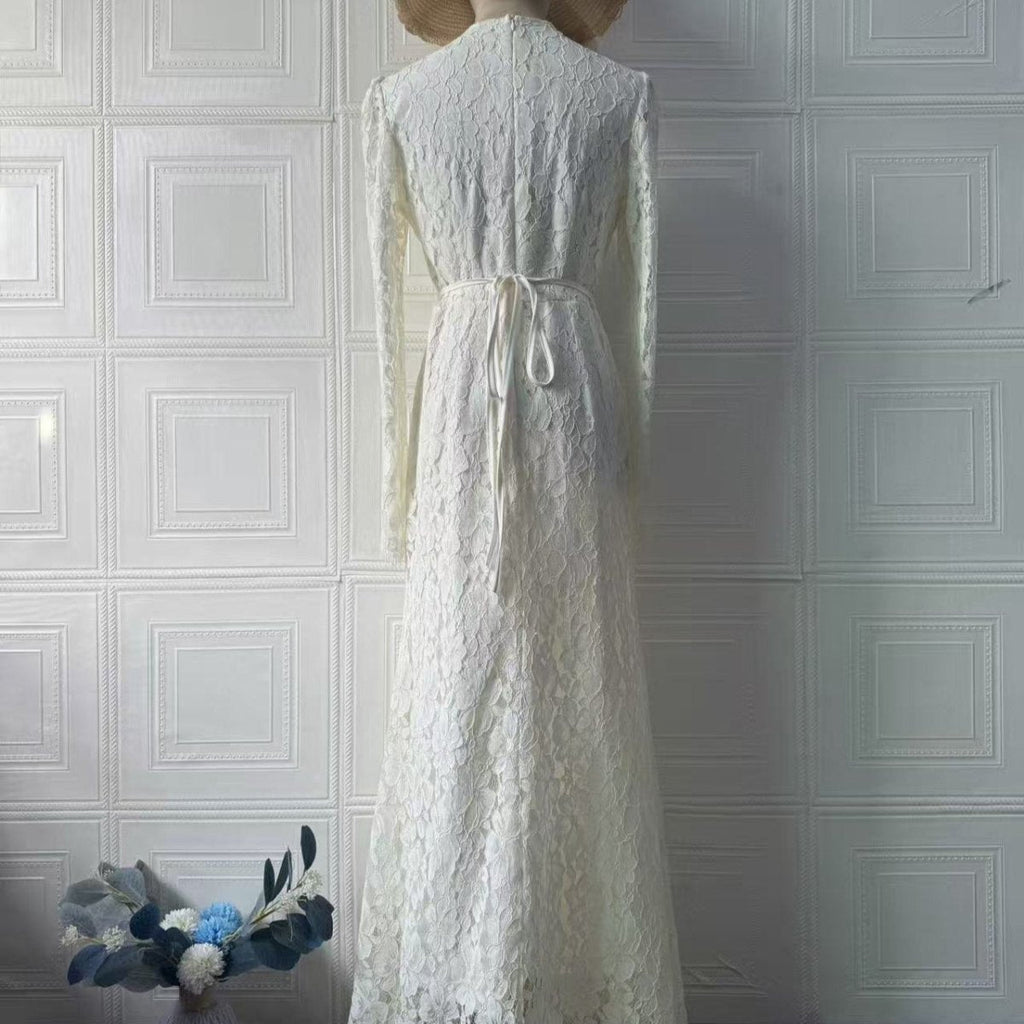 Elegant Lace Maxi Dress(MS318)