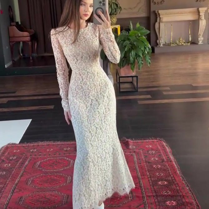 Elegant Lace Maxi Dress(MS318)