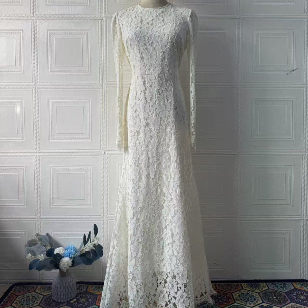 Elegant Lace Maxi Dress(MS318)