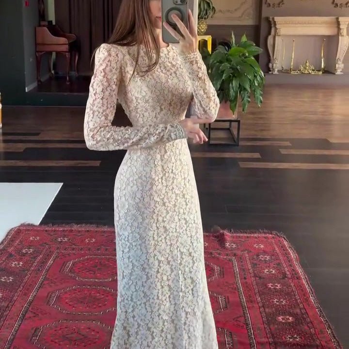 Elegant Lace Maxi Dress(MS318)