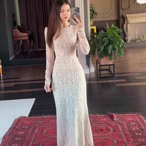 Elegant Lace Maxi Dress(MS318)