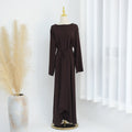 Elegant Lace-up Slim Fit Crepe Abaya (MA136)