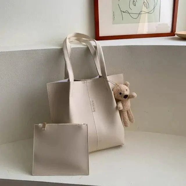 Elegant Ladies 2 piece set / suit Handbag Composite Bag Set Ladies Handbag Large Shoulder Bag Purse Bag Handbag For Females