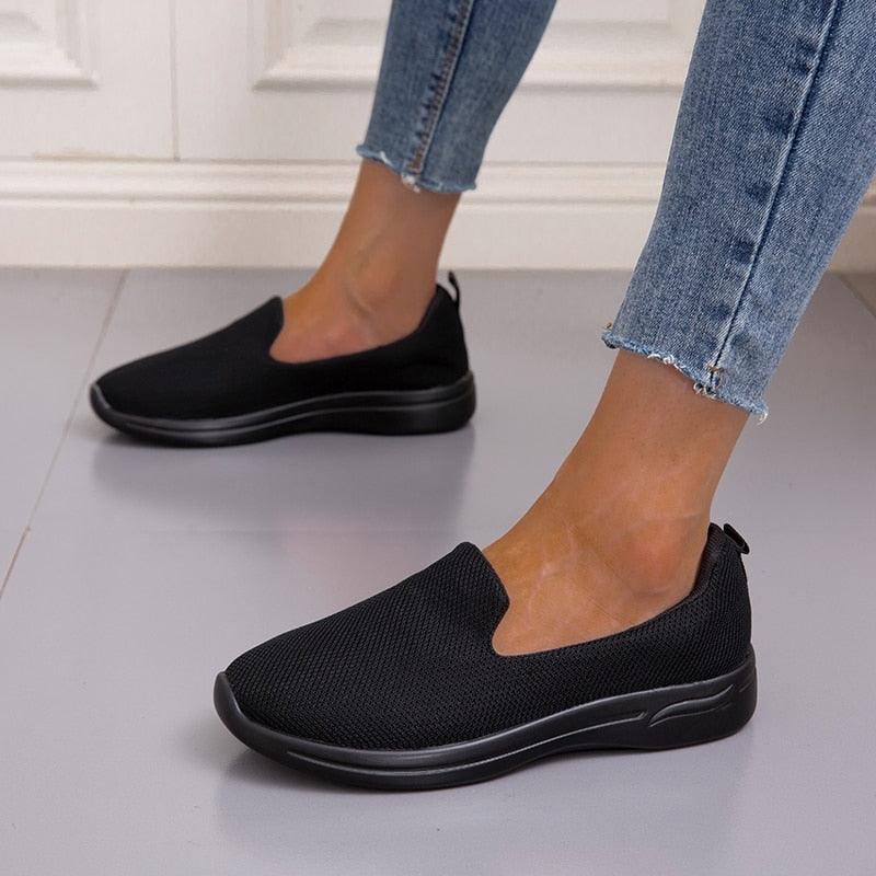 Elegant Light Espadrilles Women Running Breathable Mesh Slip-On Shoes Women Mesh Running Casual Slip On Flats Comfortable Walking Casual Espadrilles