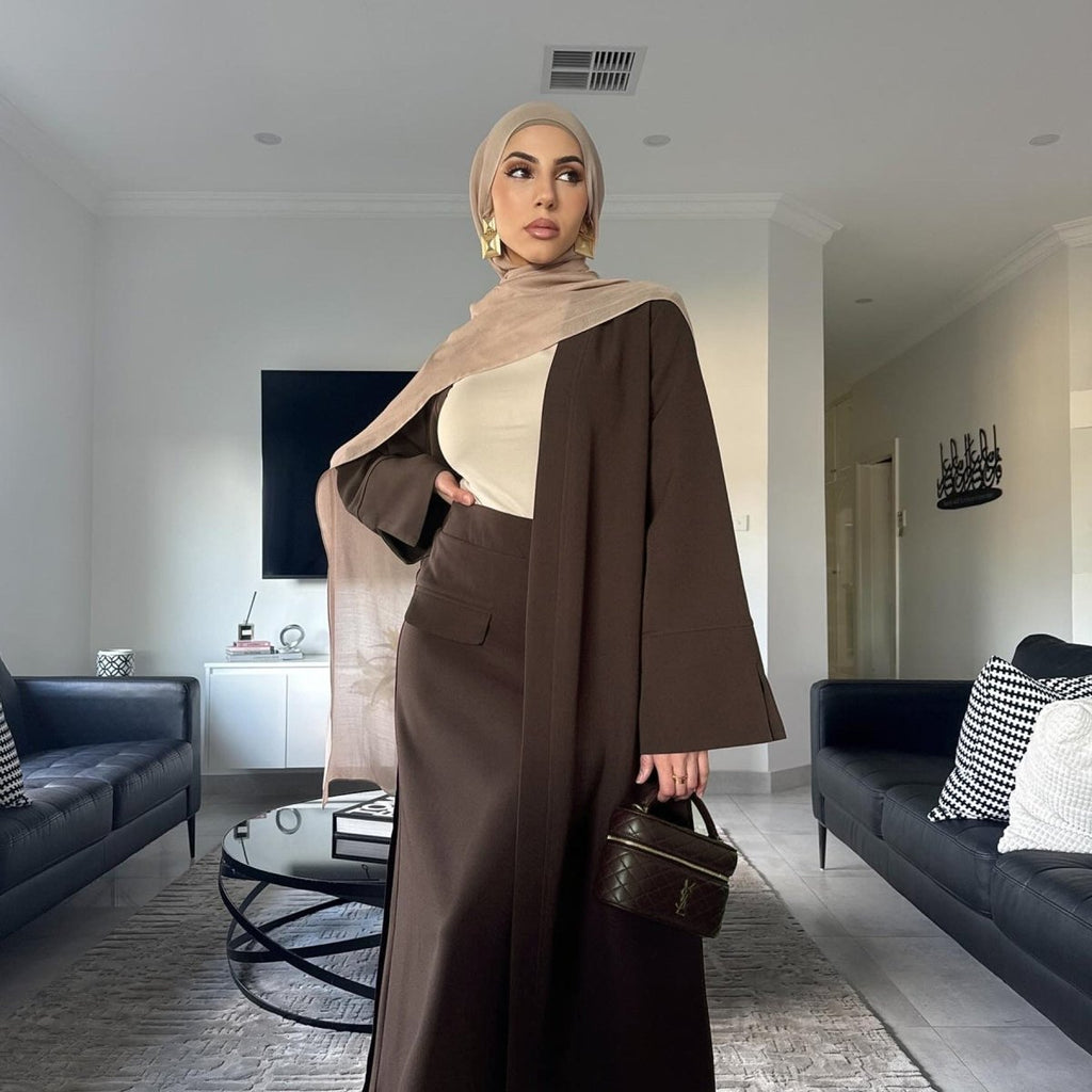 Elegant Long Cardigan & Maxi Skirt Set(MS175)