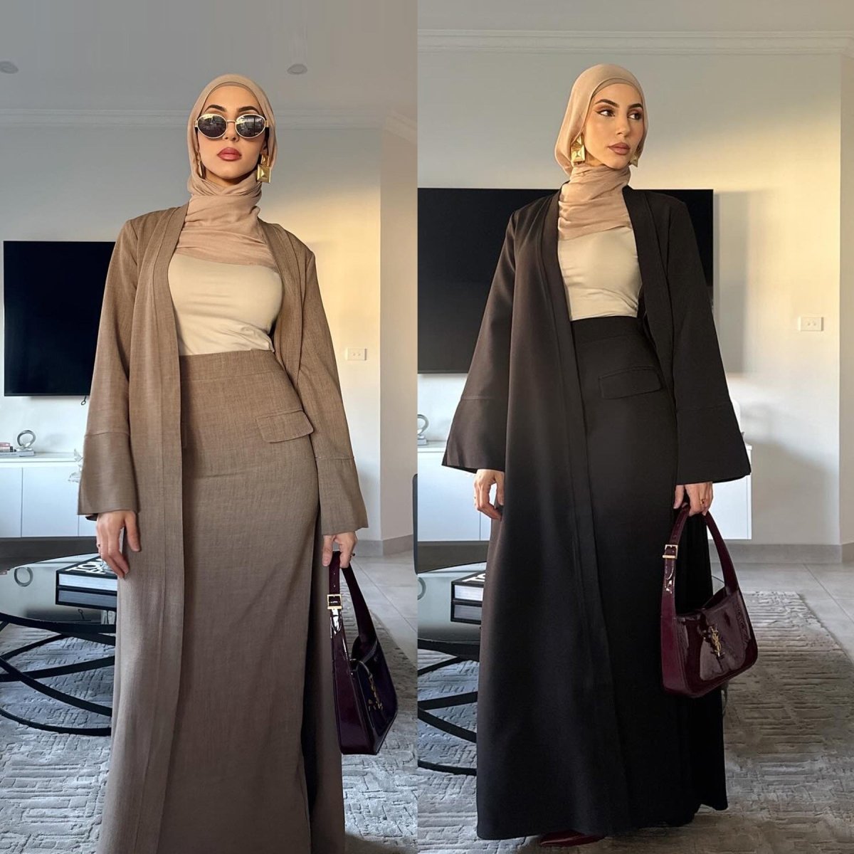 Elegant Long Cardigan & Maxi Skirt Set(MS175)